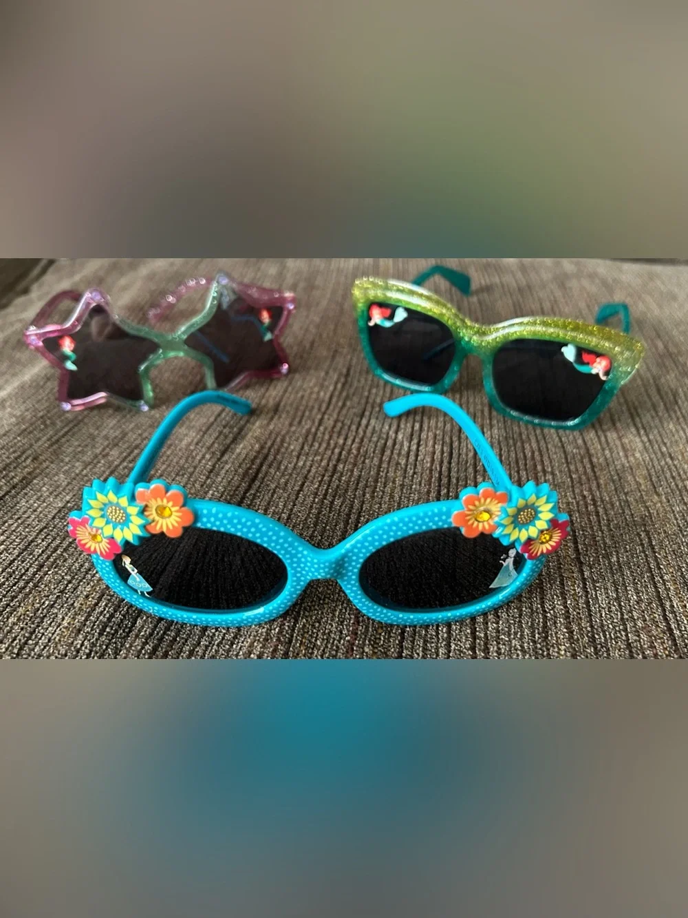Lot of 4 Toddler Girls Disney Store sunglasses Ariel, Frozen Fever, Minnie Mouse